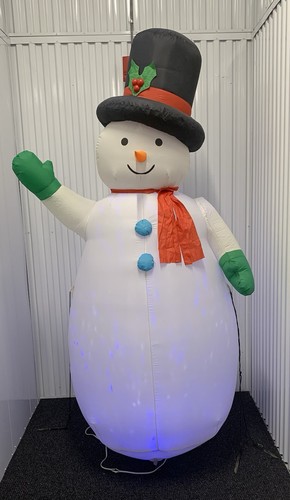 7.5' Gemmy Airblown Inflatable KALEIDOSCOPE Snowman Wearing Top Hat B475-89739