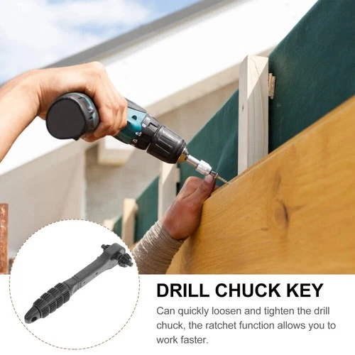 2-in-1 Ratchet Spanner Drill Chuck Key Wrench Universal Chuck Key Replacement - Picture 10 of 11