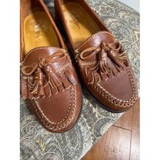 Cole Haan Mens Brown Leather Tassel Kiltie Loafers Size 7M
