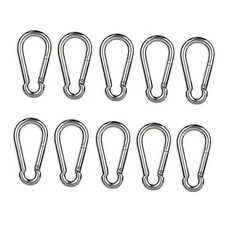 Carabiner Clip, 10PCS 2.36 Inch Stainless Steel Keychain Carabiner. Small 