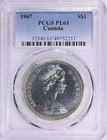 Canada 1967 Silver Dollar Confederation Centennial KM-70 PCGS PL-61