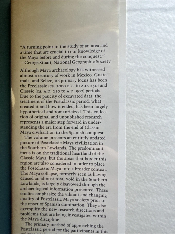 The Lowland Maya Postclassic 1985 First Edition Illustrated HCDJ Essays Mexico - Image 3 of 4