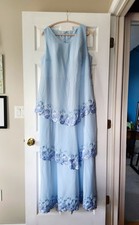 Elegant Sky Blue Lace Floor Length Dress, Size 14, Mother of the Bride, Formal