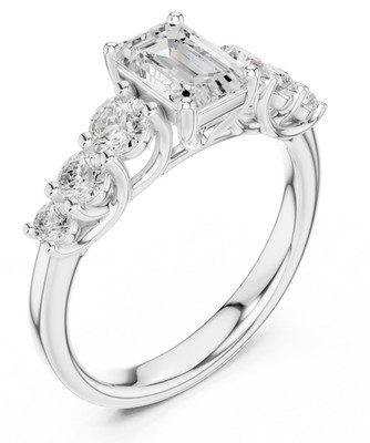 Emerald 1.6 Ct Lab Grown Diamond Women Wedding Anniversary Ring 14k Gold Over