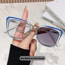 Smart Photochromic Multifocus Reading Glasses Trendy Cat Eye Readers Eyeglasses