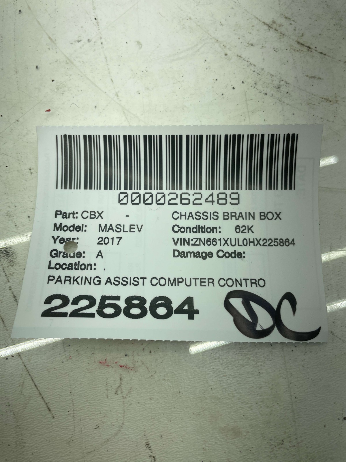 2017-2020 MASERATI LEVANTE M161 PARKING ASSIST COMPUTER CONTROL MODULE 670032406
