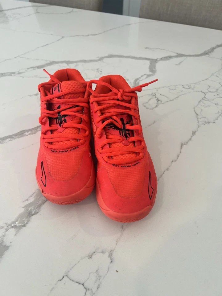 PUMA Lamelo Ball MB.01 Not From Here Red Blast Sz 6.5 C Youth Queen City Galaxy - Image 2 of 4