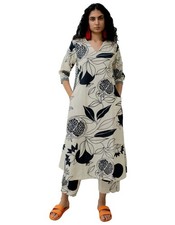 Women's Rayon Blend Straight Printed Kurta  Palazzo