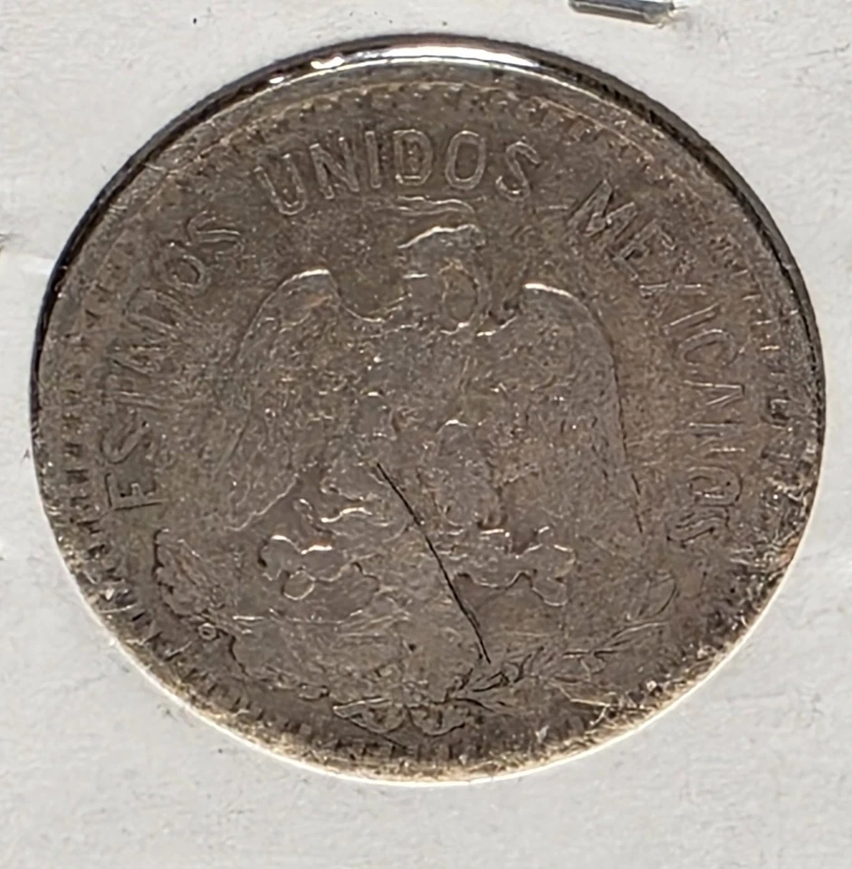 1905 Mexico 20 Centavos Silver Coin .800 Fine – Rare Early Date – Circulated - Image 2 of 3