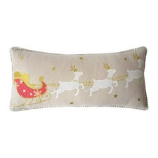 Christmas Reindeer Pillow Cover Decorative Deer Throw Pillow Sleigh Pillow Ca...