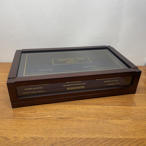 Danbury Mint - Collectible Coins of America Wood and Glass Display Case