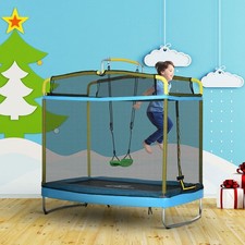 3 In 1 Trampoline for Kids 6.9FT Kids Trampoline with Net Light Blue