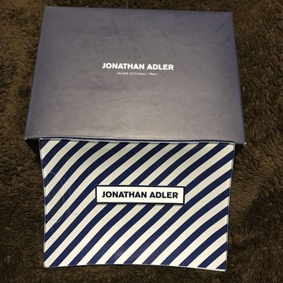 Jonathan Adler Catchall Tablett Glas diagonale Streifen mit Box 4,1 x 5,9'' innen