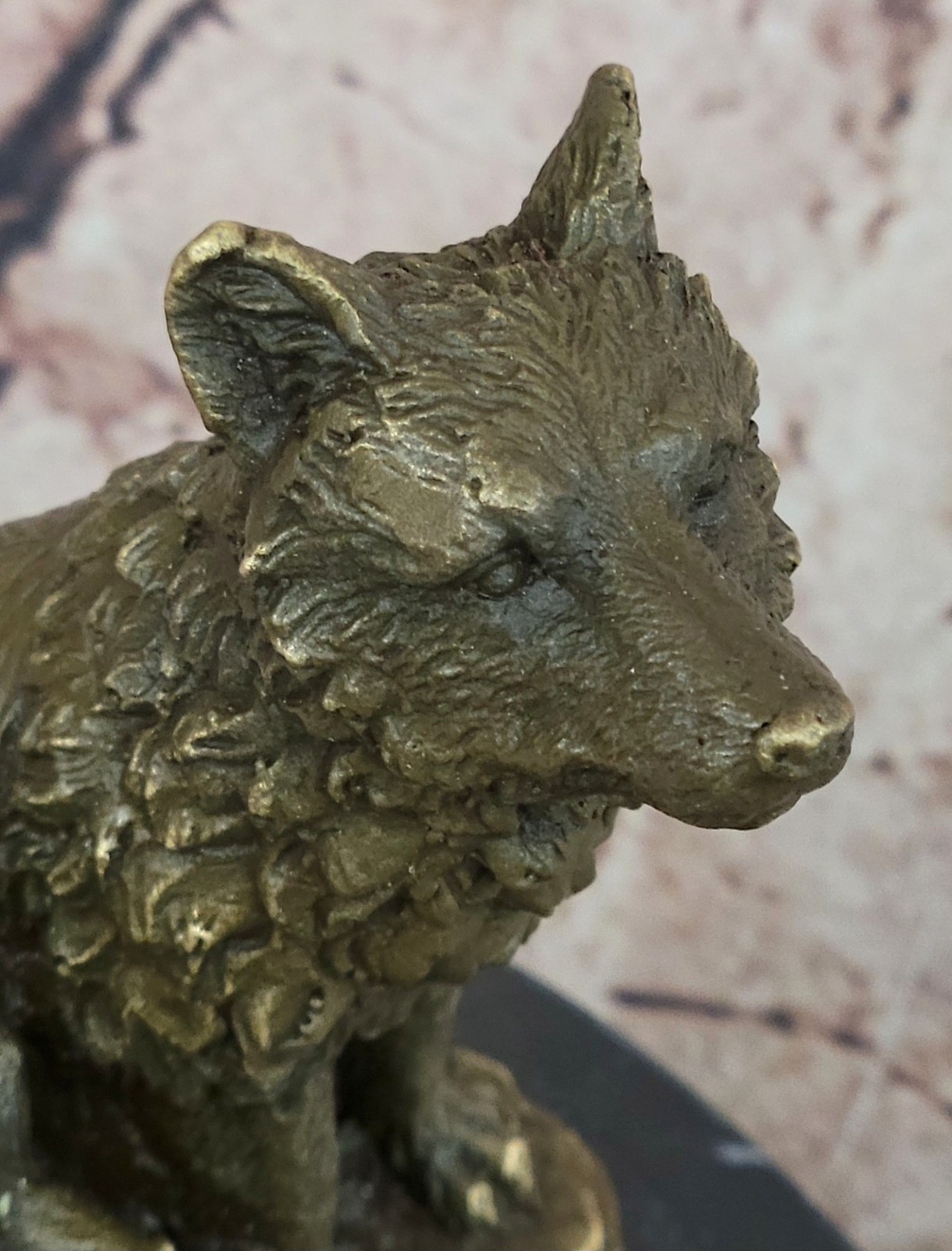 Art Deco Mother wolf with Two Cubs Bronze Sculpture Hot Cast Vienna Statue Gift