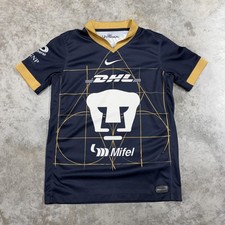 Pumas UNAM Jersey boys Large Blue Gold Liga MX Soccer Nike Dri Fit DHL Mifel