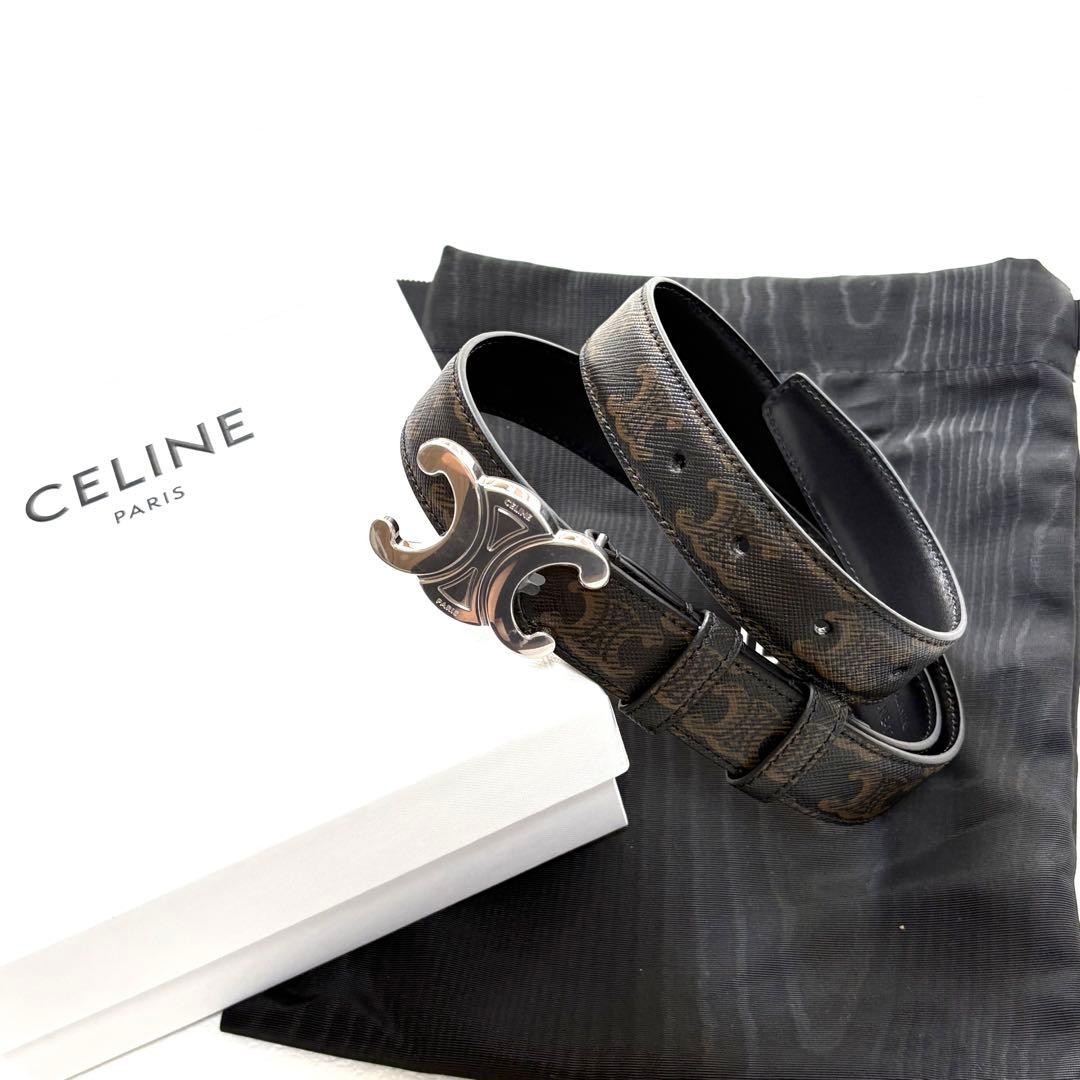 CELINE Men's Leather Triomphe Celine 85 belt | eBay