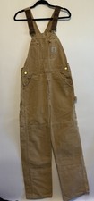 carhartt Overalls Inseam 31 No Size Tag Khaki Dick Bib