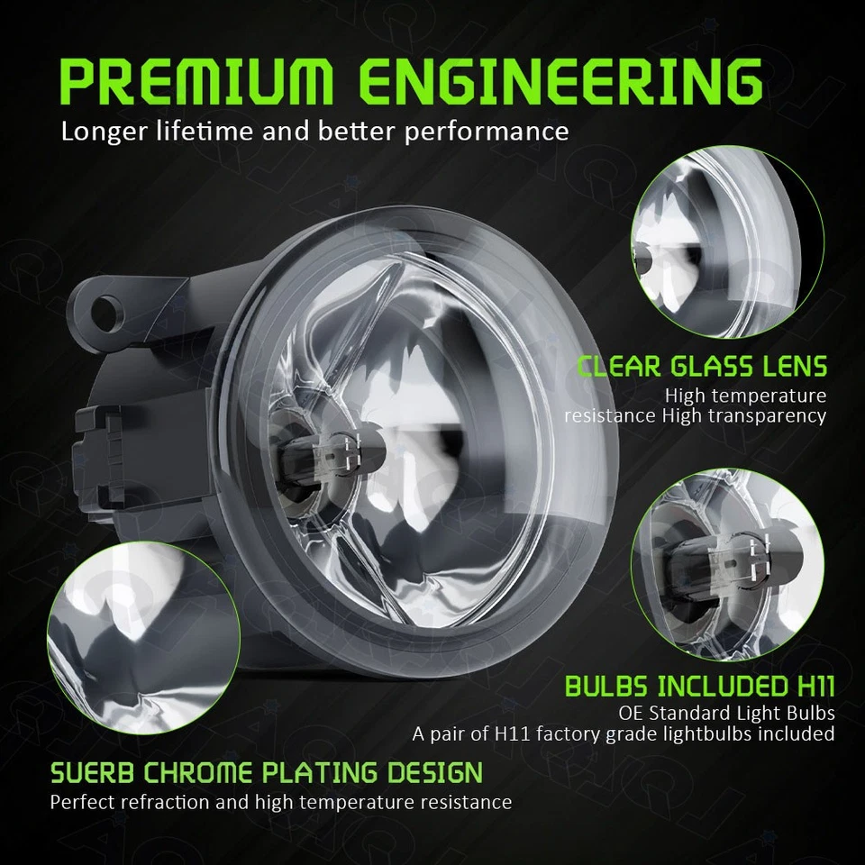 Fog Lights For Ford Transit Connect 2011-2023 Pair Clear Front Driving Lamps Foto 4 de 4