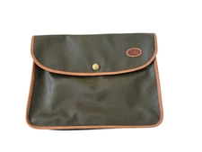 NICE Land Rover Large Document Portfolio Green Brown Camel Leather