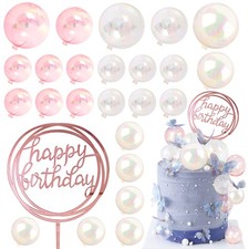 Colorful Cake Topper Mini Balloon Cupcake Topper DIY Foam Artificial Dried Fl...