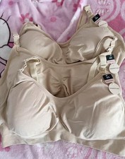  LOT OF 3 TARGET MATERNITY BRA NURSING SEAMLESS WIRE FREE   NUDE  SIZE 20 NEW