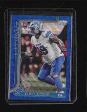 2025 Topps Chrome NFL TATE RATLEDGE RC Rookie Blue Wave Refractor #063/150