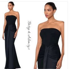 Betsy  Adam Black Strapless Ruched Gown Dress Sz 6 Formal Evening Prom Wedding