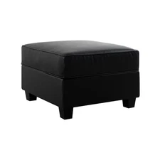 HOMESTOCK 25.79 in. Faux Leather Square Ottoman Module for Sectional Sofa, Seat