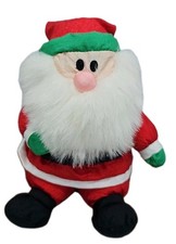Vtg International Silver Co Nylon Sitting Santa Claus Plush Stuffed Animal 1993