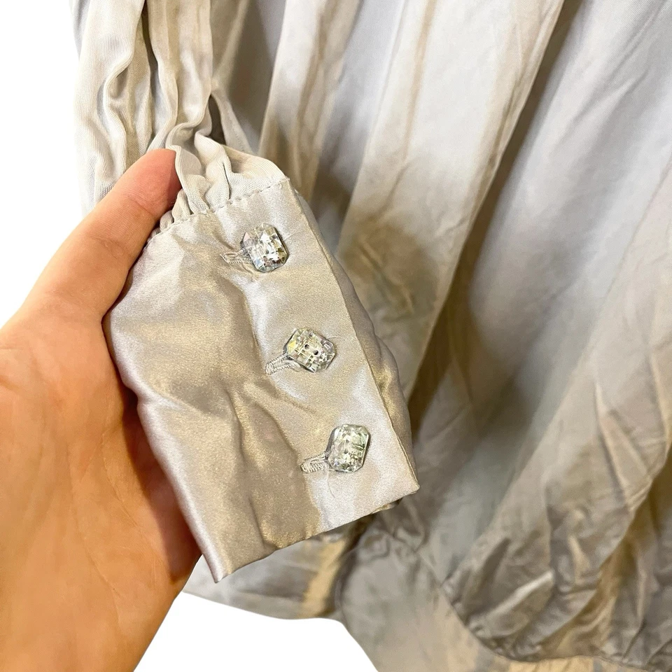 Raro De Colección Y2K MEGHAN LA Seda Satén Mini Vestido Cambio Gogo Retro Túnica Estrás Foto 4 de 4