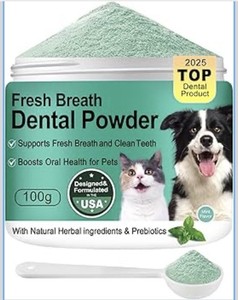 Dog Teeth Cleaning Powder 100g Mint Fights Plaque & Tartar, All Natural