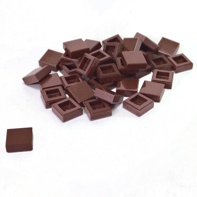 35 NEW LEGO Tile 1 x 1 with Groove Reddish Brown