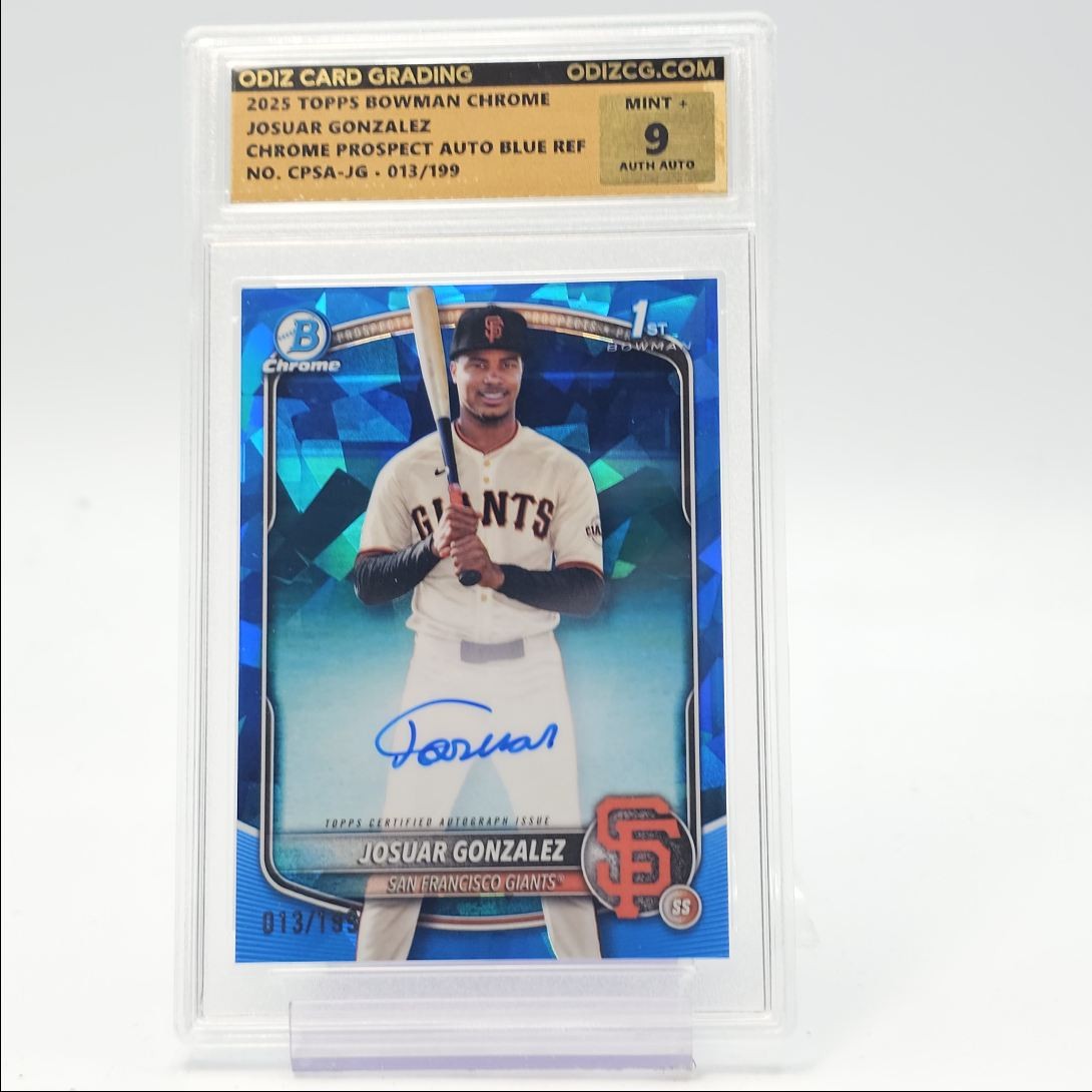 JOSUAR GONZALEZ 2025-26 BOWMAN CHROME SAPPHIRE 1ST AUTO /199 OCG 9 Q4247