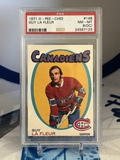 1971-72 O-Pee-Chee Guy LaFleur ROOKIE CARD #148 Montreal Canadiens RC PSA 8