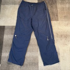 Nike Mens XXL Navy Blue Nylon Track Pants Vintage Y2K Windbreaker Baggy Wide Leg