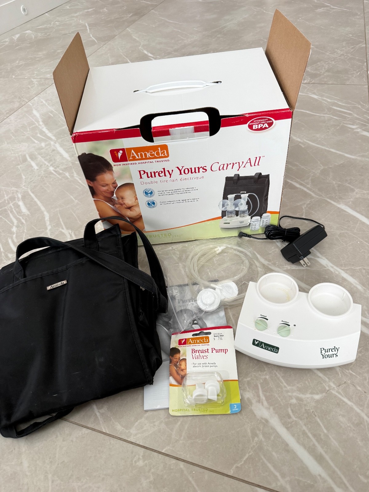 Ameda Purely Yours Double Electric Breast Pump with charger 
