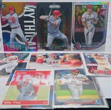 Mike Trout Los Angeles Angels 10 Card Lot Topps Panini Donruss Bowman