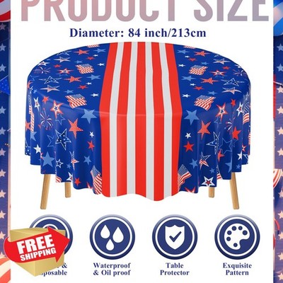 Oudain 3 Pcs Tablecloth 84 Inch Classic Flag