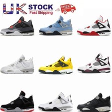 Venta Caliente Reino Unido Air Jor AA+ dan Retro 4 Medio Militar Negro Blanco Talla UK 3-10 Regalo