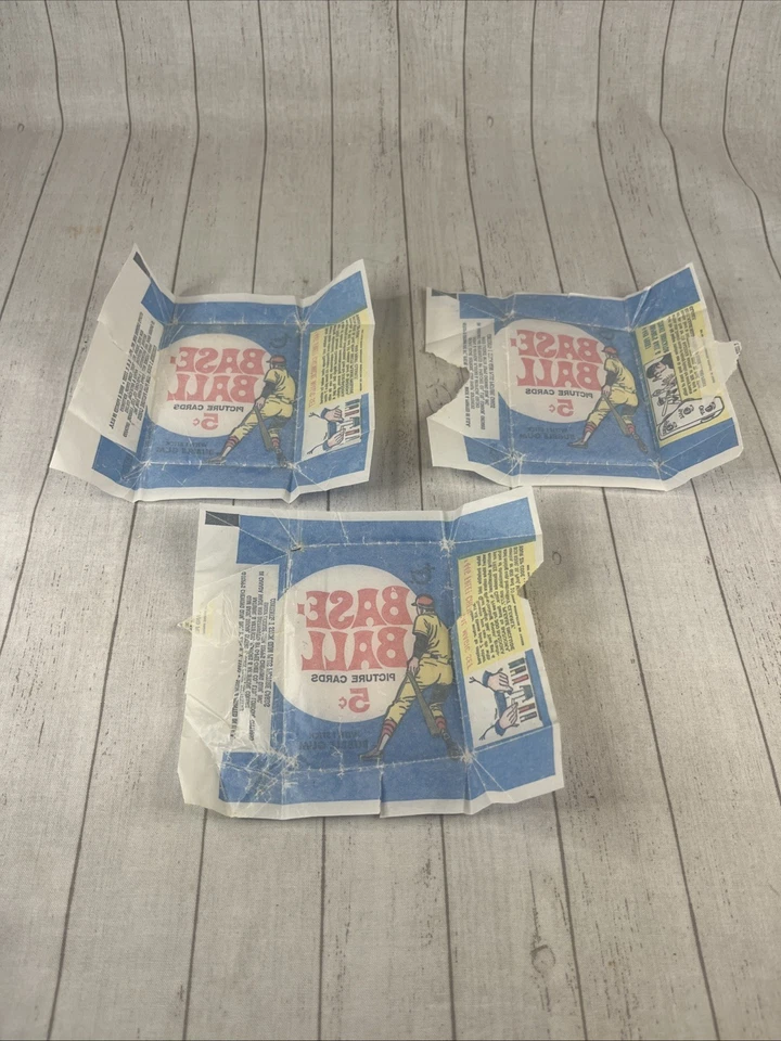 Tres (3) Envolturas de Tarjetas de Goma de Béisbol 1969 Topps Juego Mágico/Indicador de Golpe LEER Foto 2 de 4