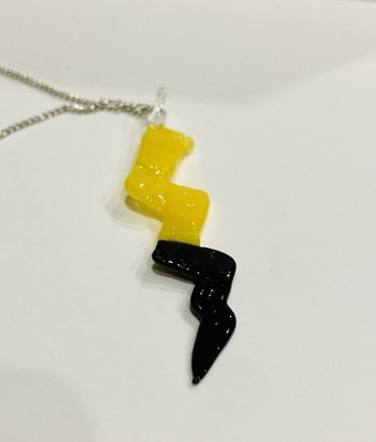   RARE NEW HANDMADE POKÉMON INSPIRED PIKACHU TAIL NECKLACE SILVER CHAIN  
