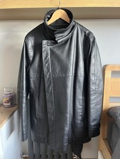 Dirk Bikkembergs AW99 Funnel Neck Black Leather Jacket size 50