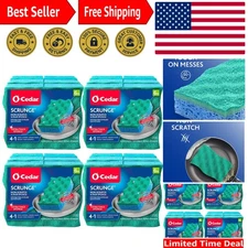 Eco-Friendly Multi-Use Scrunge Non-Scratch Sponge Pack of 4 - Kitchen Essentials