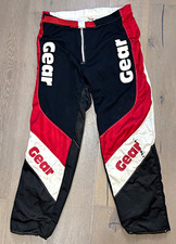 Vtg 80s Gear Sportswear Motocross BMX Racing Pants Made in USA Red Black White