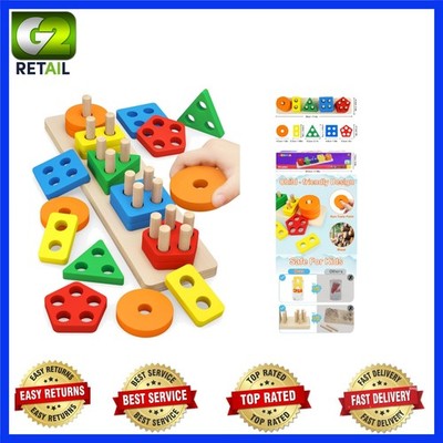 Engaging Colorful Wooden Sorting Toy for Immediate Motor Skill Development