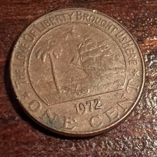 1972 Liberia 1 Cent Foreign Coin