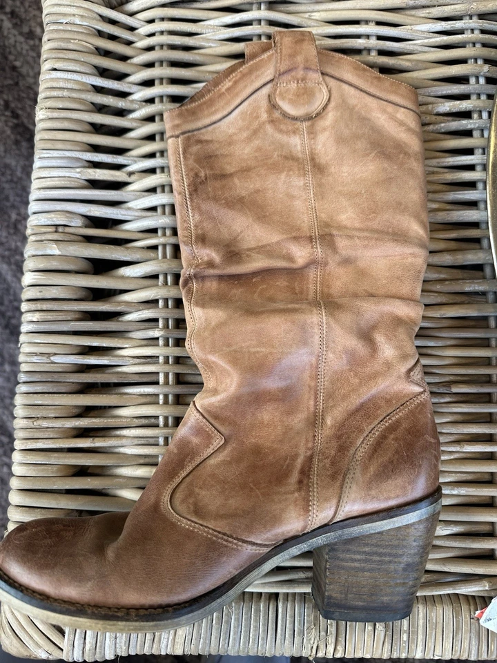 Aldo Depriest Tan Soft Leather Slouchy Cowgirl Women’s Boots 37 EU/ Size 6/6.5 - Image 3 of 4