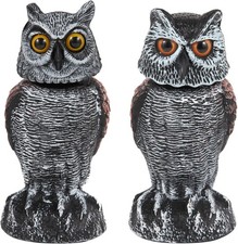 Rotating Head Owl Decoy Bird Deterrent Pest R...