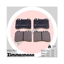 ZIMMERMANN Bremsbelagsatz Bremsbeläge VORDERACHSE für MERCEDES R129 W124 SL