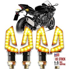 4PCS Arrow Motorcycle Turn Signals 15 LED 12V Motorcycle Blinkers 4pcs Black 2